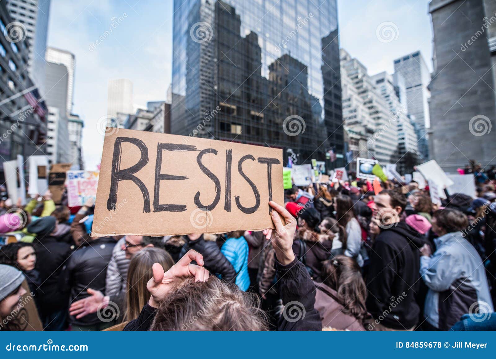 Womens March 2017 NYC editorial stock photo. Image of donald 84859678