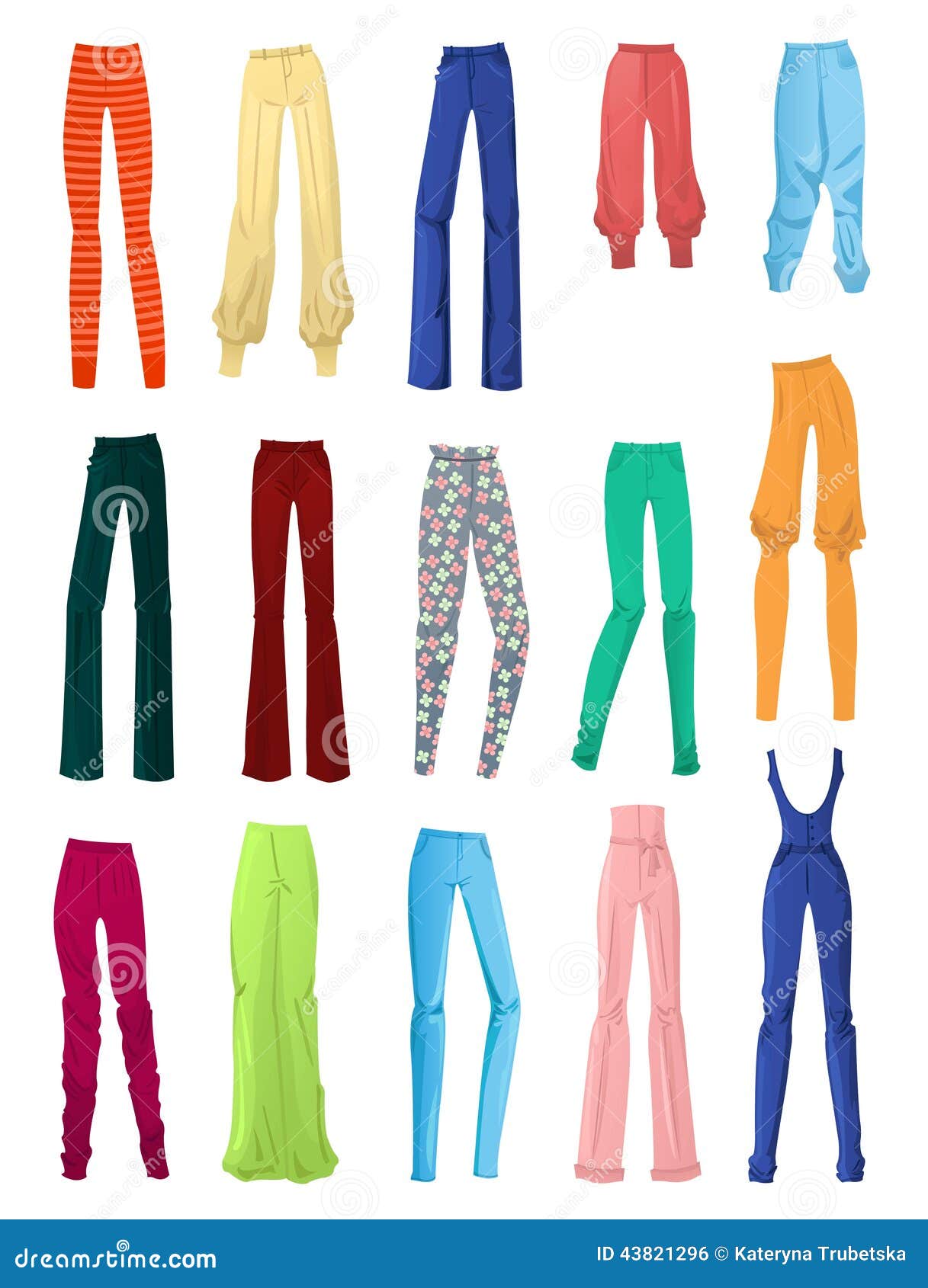 Womens pants stock vector. Illustration of garment, color 43821296