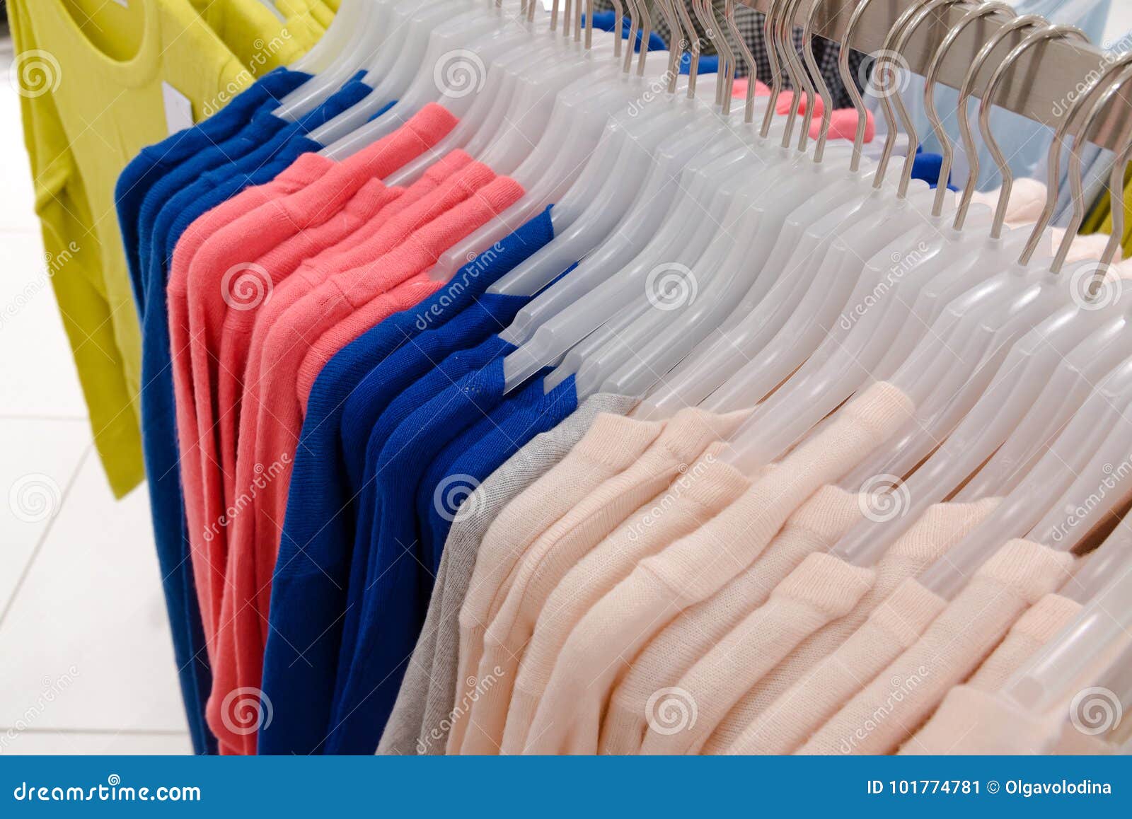 Womens Sweaters on Hanger in the Store Stock Image - Image of ...