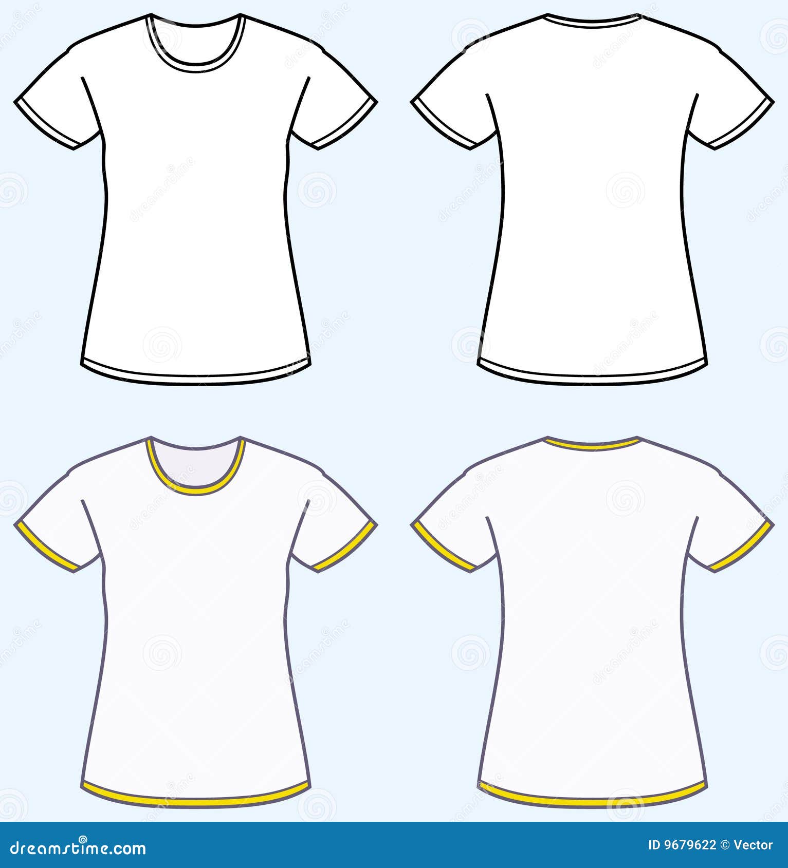 Download Women's T-shirt (front And Back View) Stock Photography ...