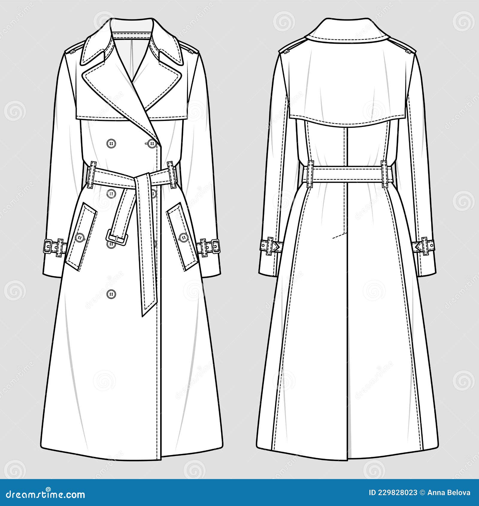 Womens trench coat stock vector. Illustration of jacket - 229828023