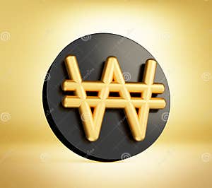Won Icon South Korean Currency Symbol 3d Illustration Stock Won Icon South Korean Currency Symbol 3d Illustration Stock