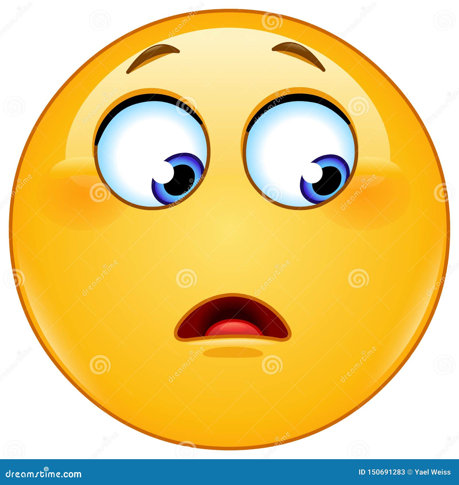 Wonder Emoticon Looking Side Cartoon Vector 150691283