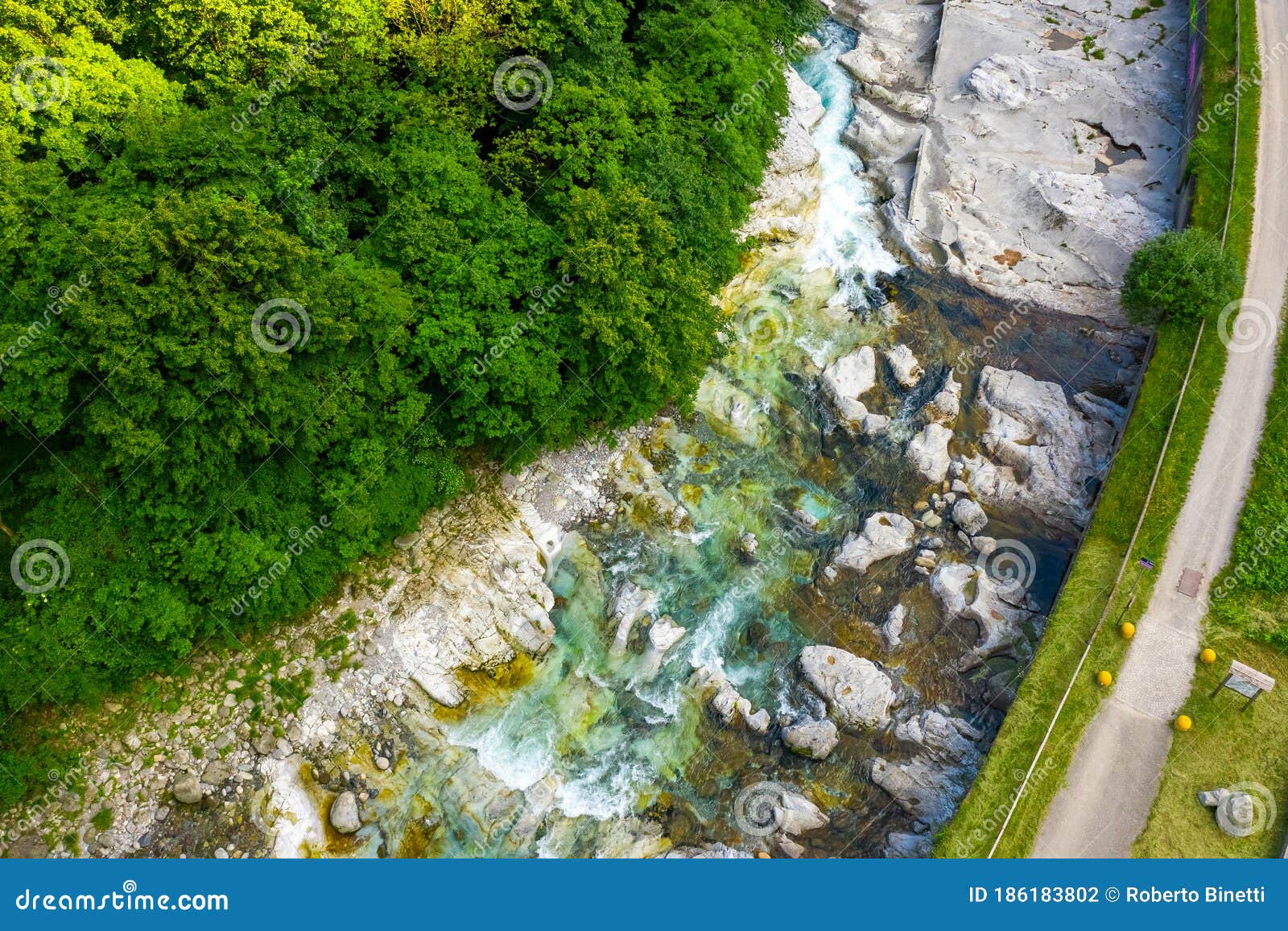 wonderful aerial view of the serio river