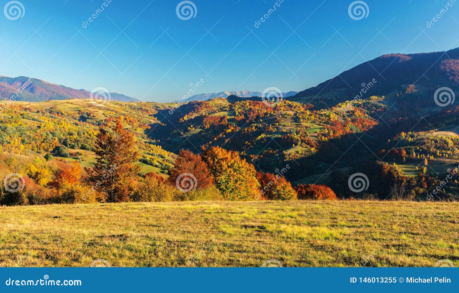 Wonderful Autumn Afternoon In Mountains Stock Image Image Of Meadow