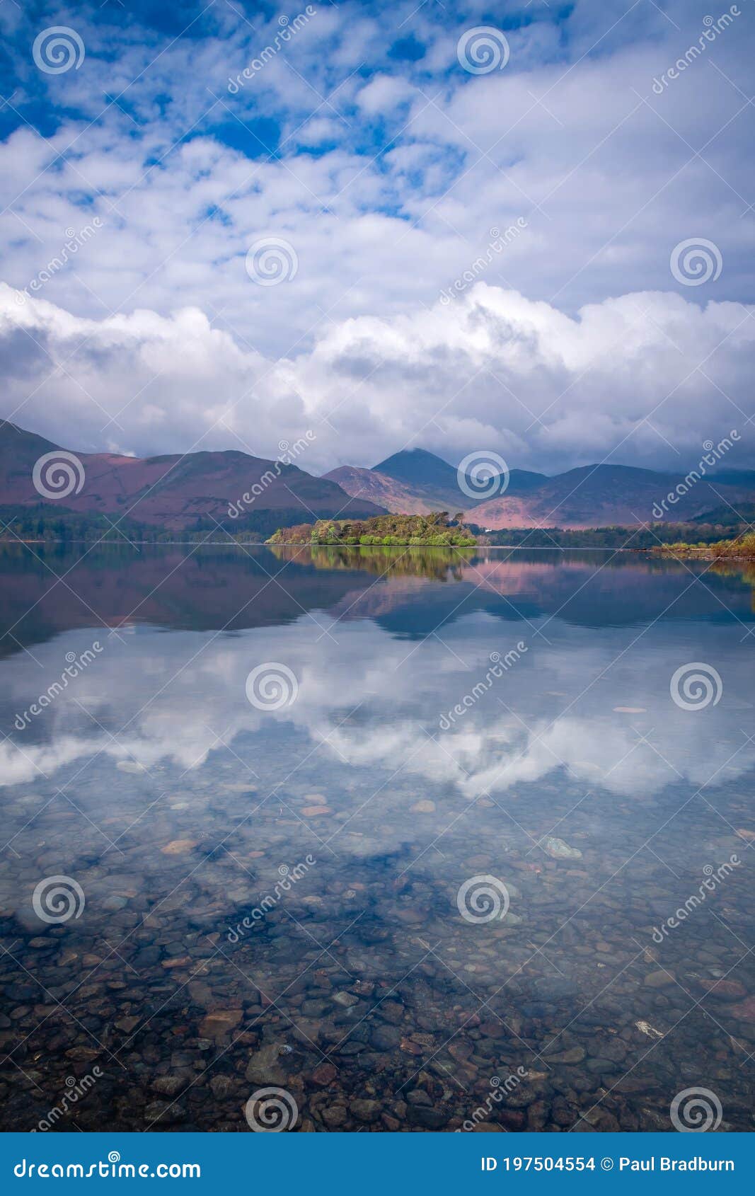 Brandlehow from Calfclose Bay, English Lake District Stock Photo ...