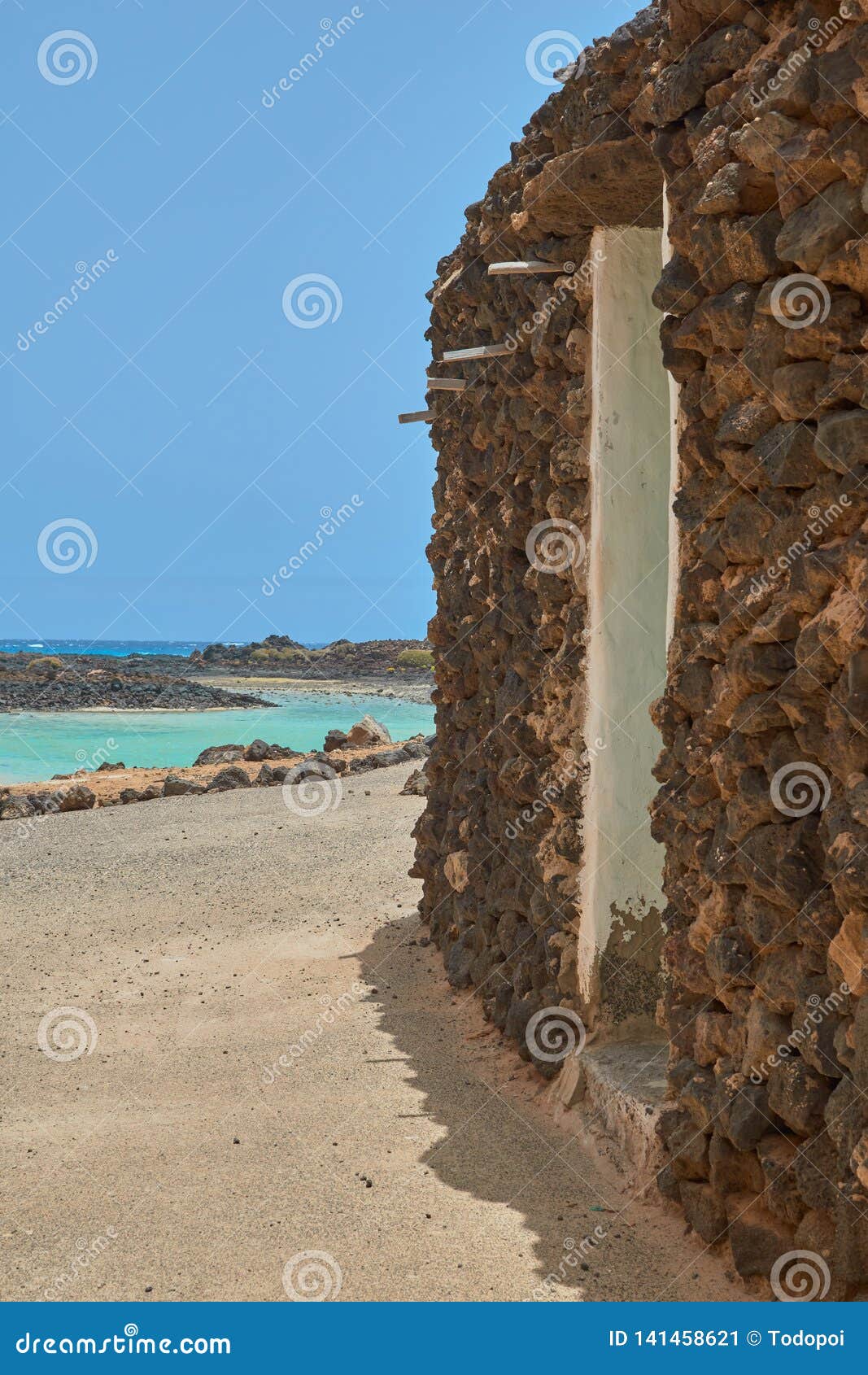 wonderful home with turquoise sea in isla de lobos, fuerteventura, spain