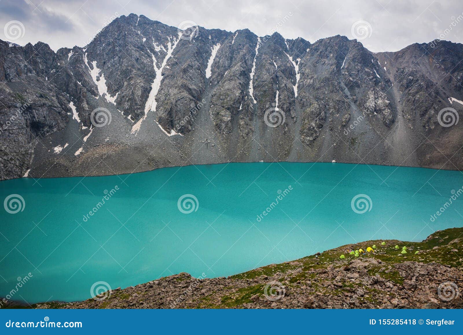 wonderful mountain landscape lake, highland, peak, beauty world picturesque view near alakul lake in terskey alatoo mountains,