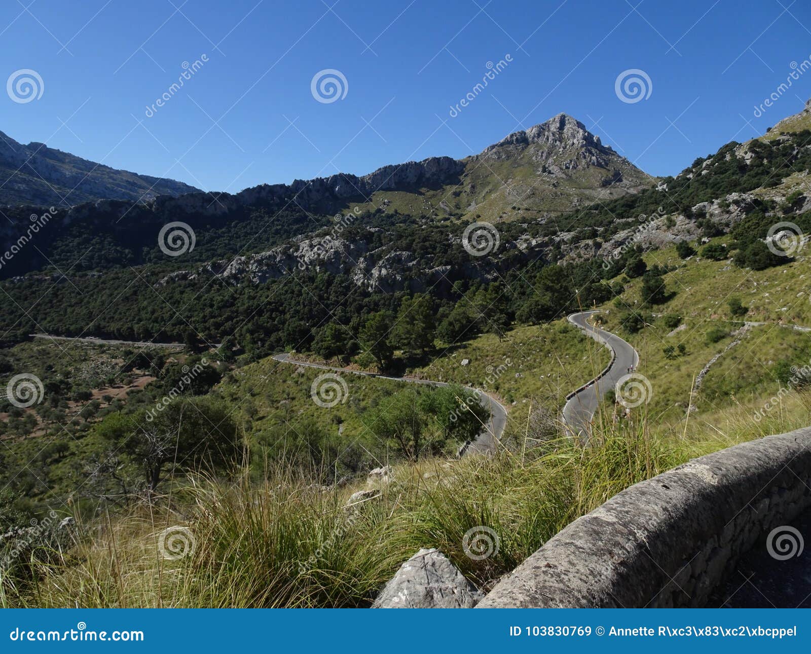 Curvy Street To Sa Calobra, Mallorca, Ballears Stock Image - Image of