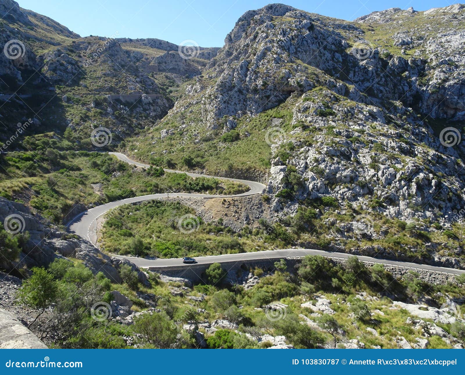 Curvy Street To Sa Calobra, Mallorca, Ballears Stock Image - Image of