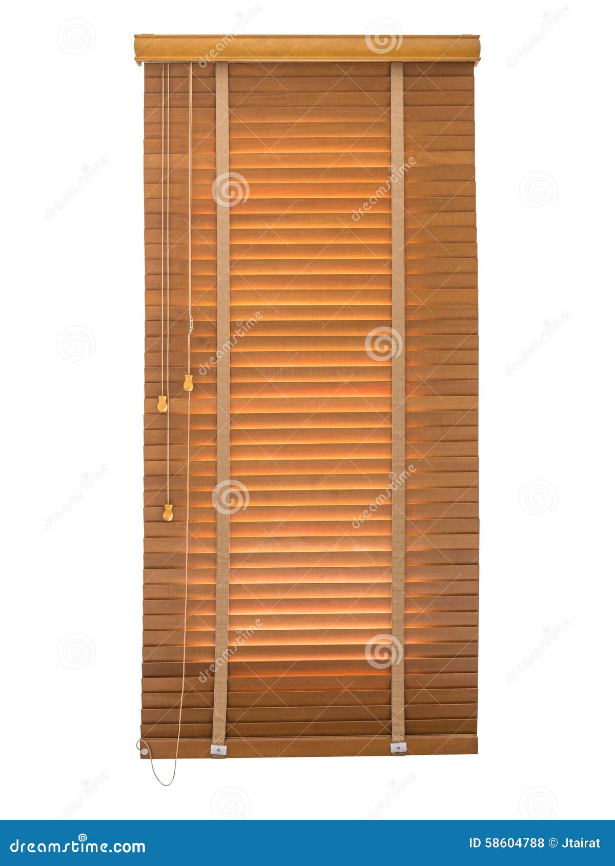 Wood blinds closed. stock photo. Image of texture, string 58604788