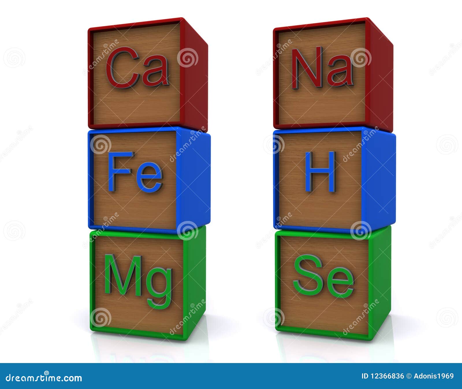 Wood Block Chemical Elements Stock Illustration Illustration of