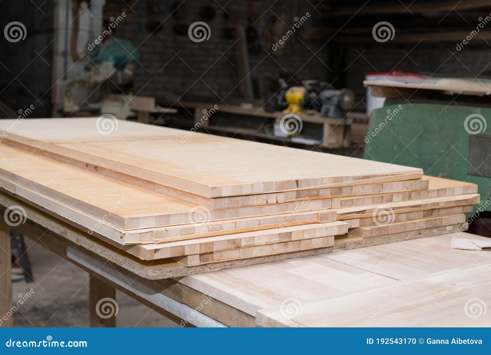 Wood Boards, Parquet Drying on Wood Factory. Wood Processing on Factory