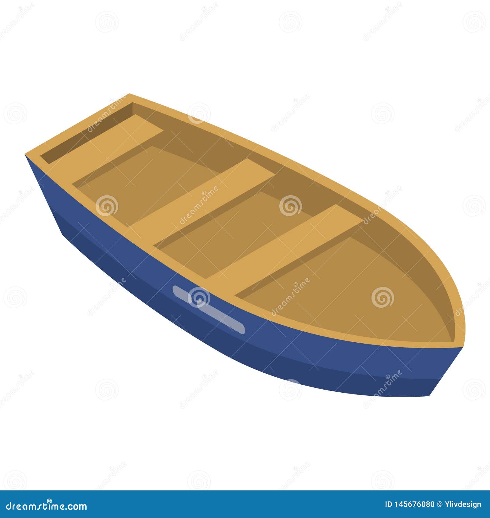 Wood Boat Icon, Isometric Style Stock Vector Illustration of graphic