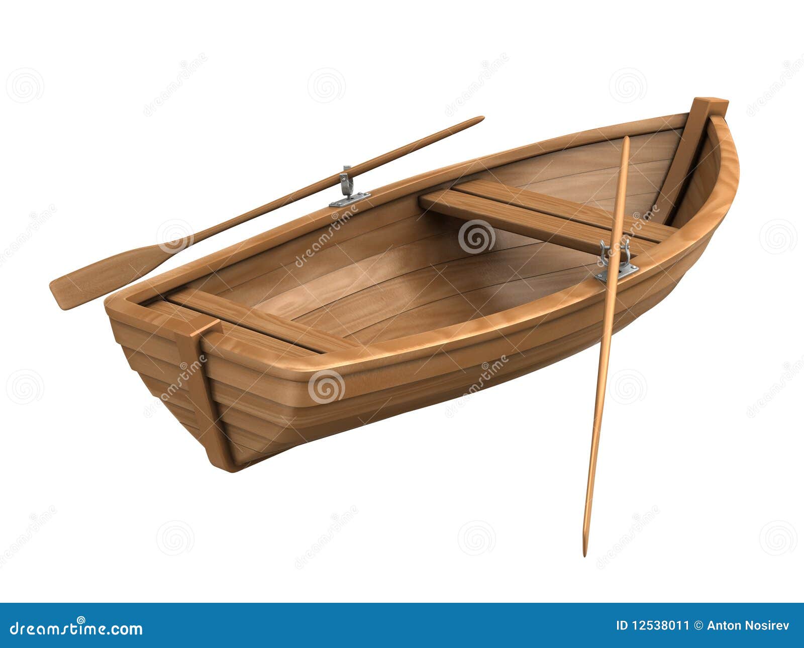 Wood Boat Isolated On White Stock Illustration 