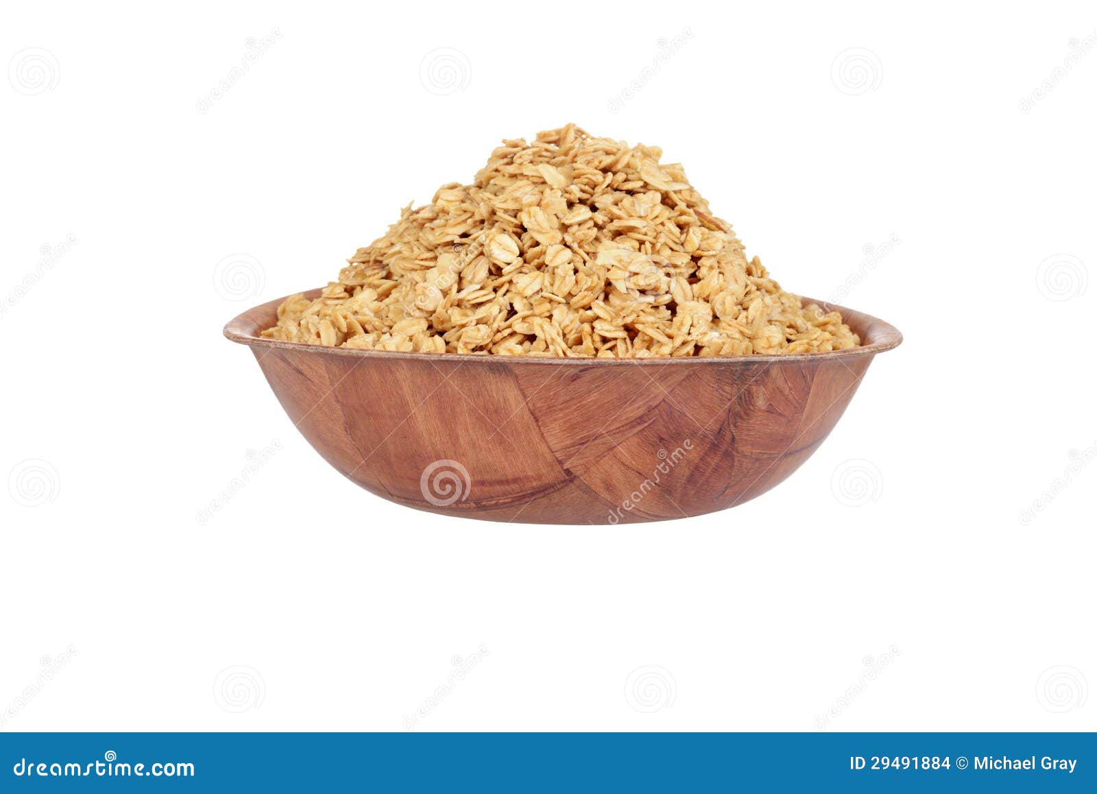 Wood bowl of granola stock photo. Image of brown, dish 29491884