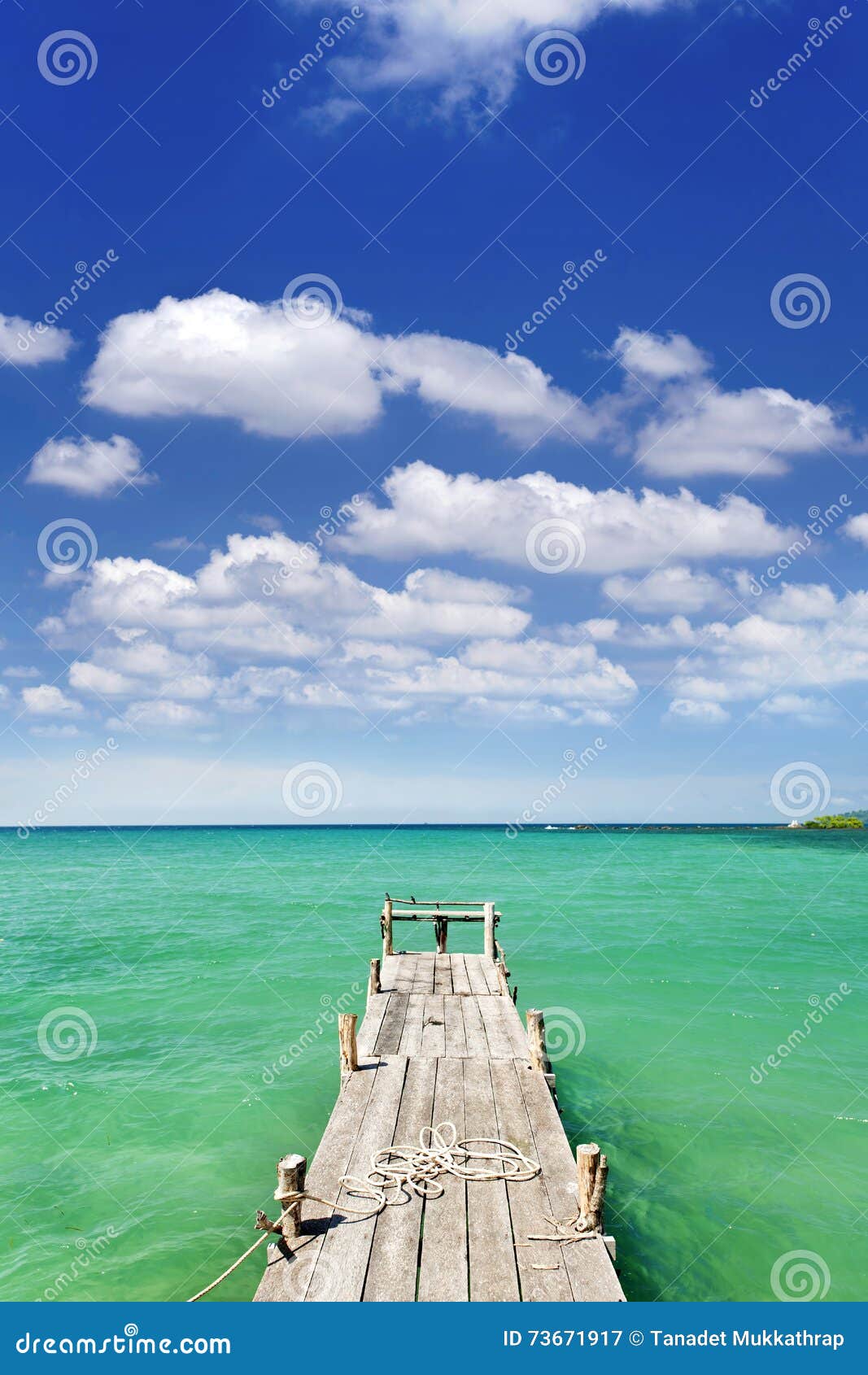 Wood bridge stock image. Image of thai, island, view 73671917