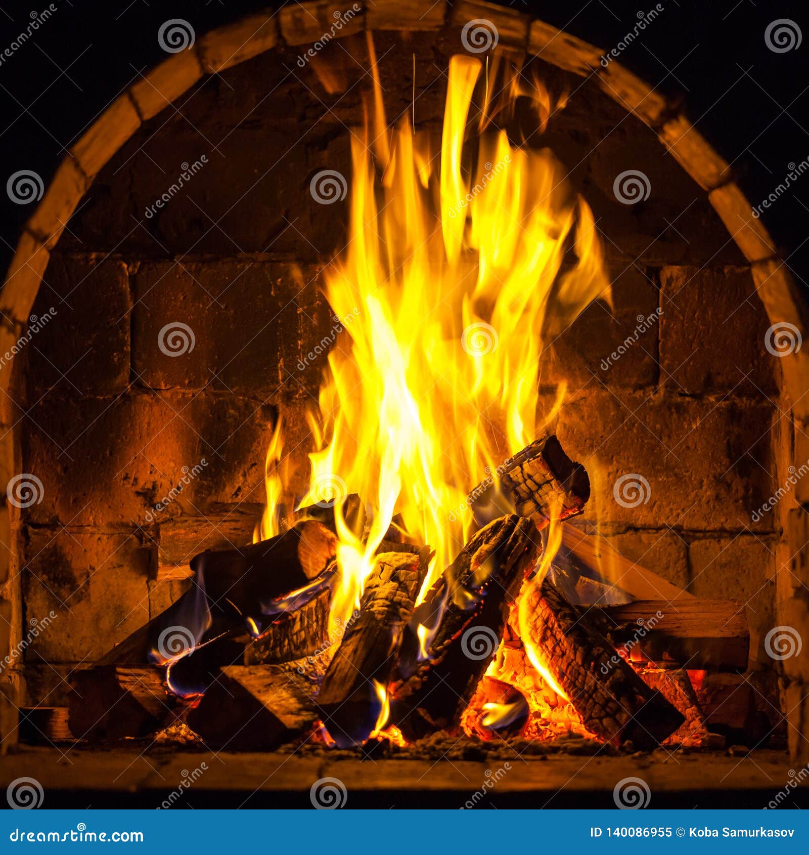 Wood Burning in a Cozy Fireplace at Home, Keep Warm Stock Image Image