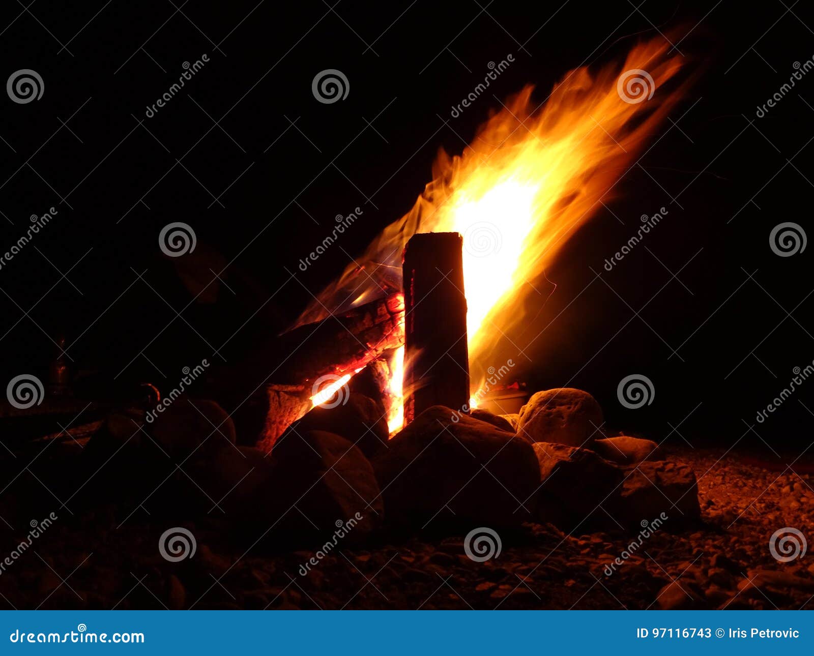 Wood burning fire stock image. Image of firewood, exothermic 97116743