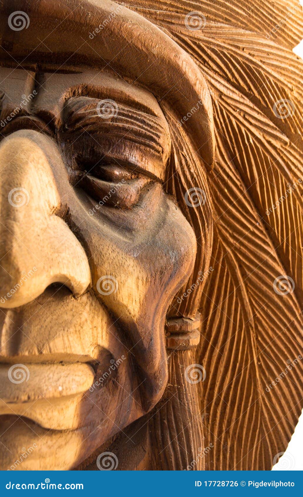 Wood carved Indian stock photo. Image of wood, american 17728726