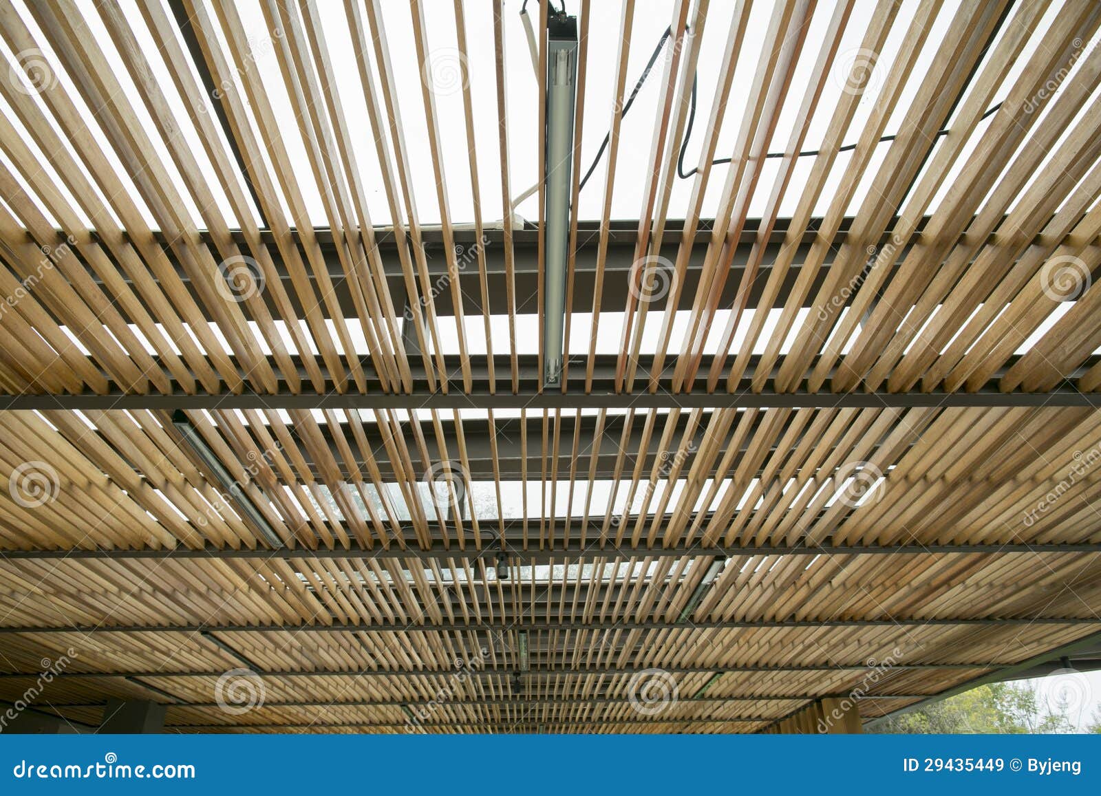 Wood ceiling lath stock image. Image of frame, city, construction
