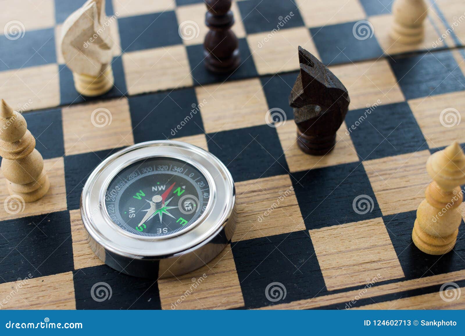 Compass Chess Piece On Chess Board Stock Photo 2260206627