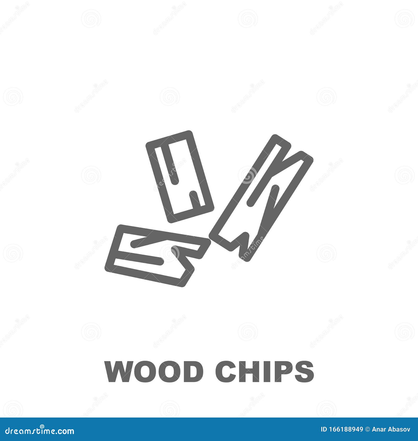 wood chips icon.  of row matterial icon. thin line icon for website  and development, app development. premium icon