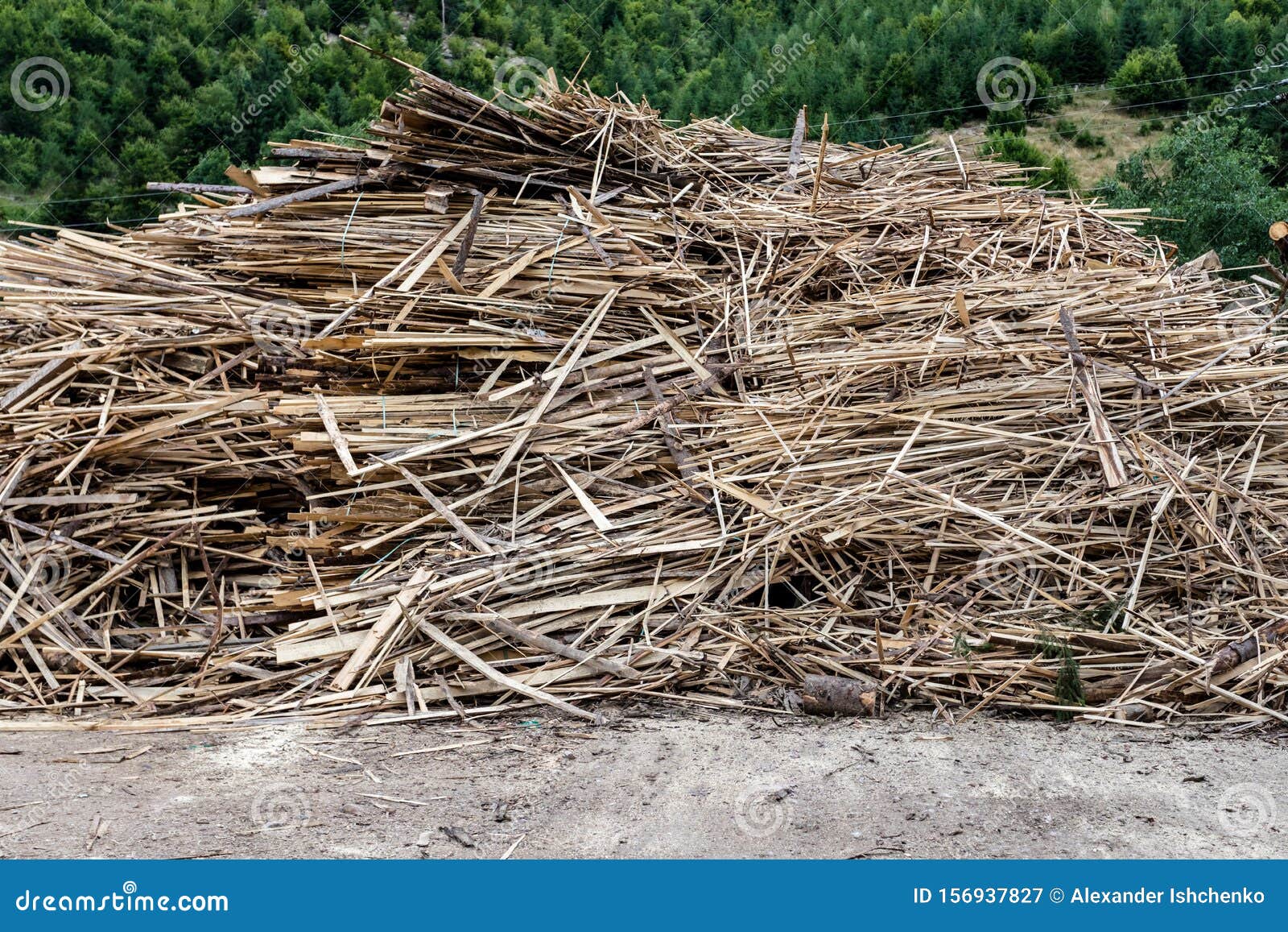 Wood chips in a pile stock image. Image of logs, lumberyard 156937827