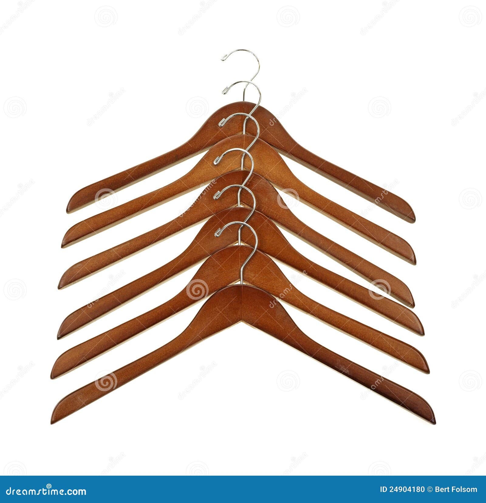 Wood coat hangers in row stock photo. Image of wooden 24904180
