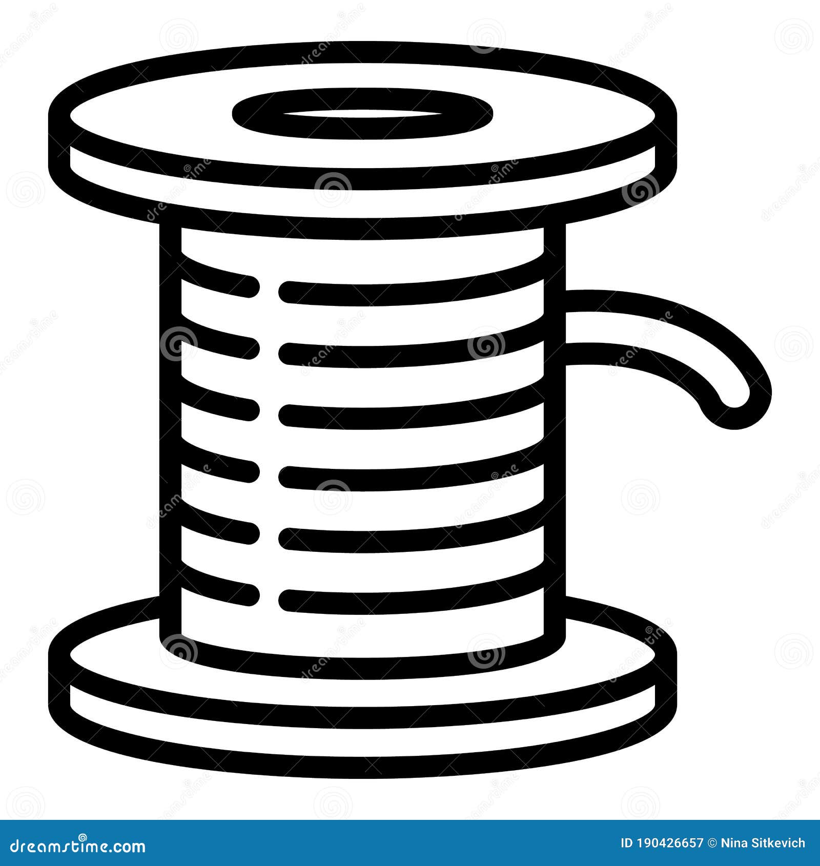 Wood Coil Icon, Outline Style Stock Vector - Illustration of drum ...