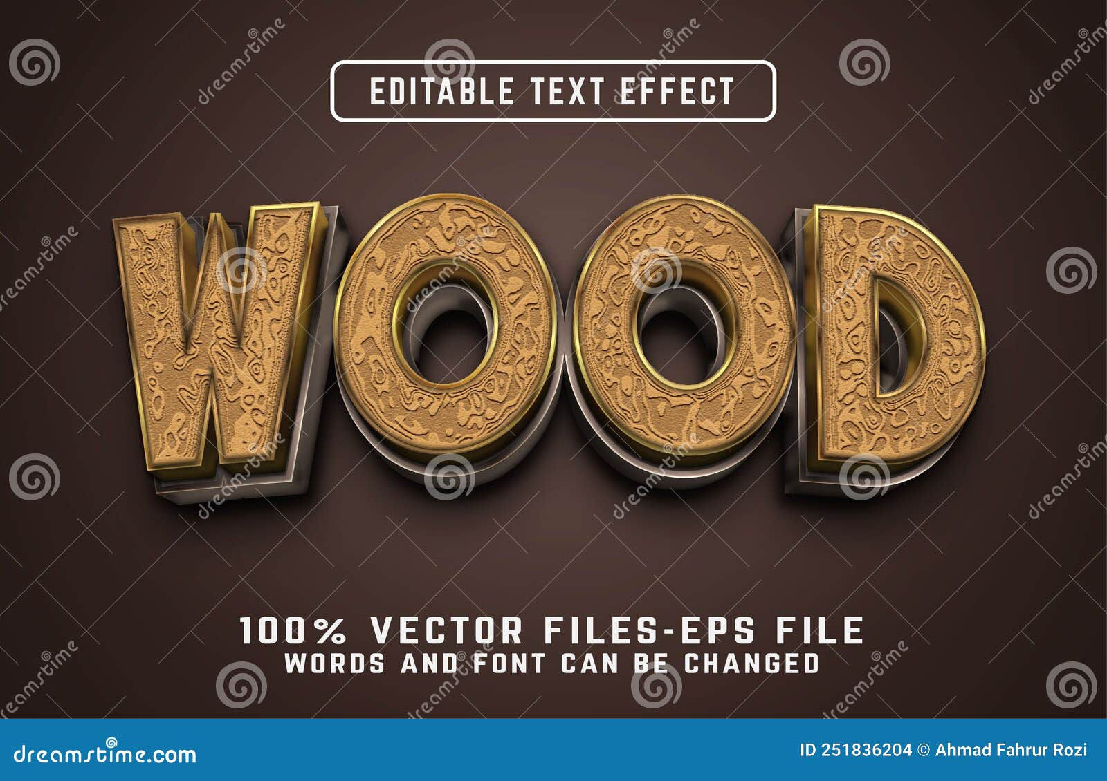 wood 3d text effect premium s