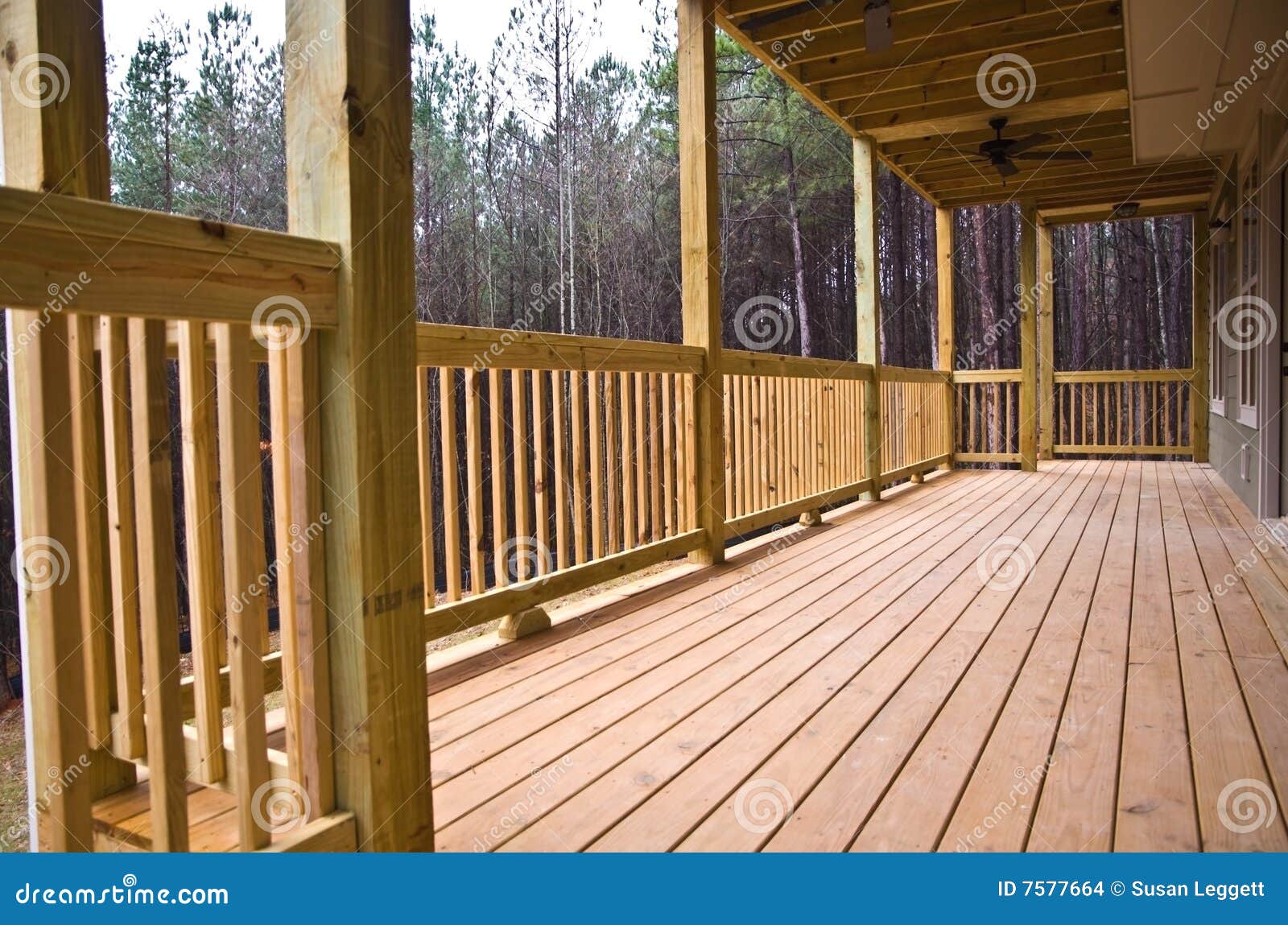 wood deck/porch on house