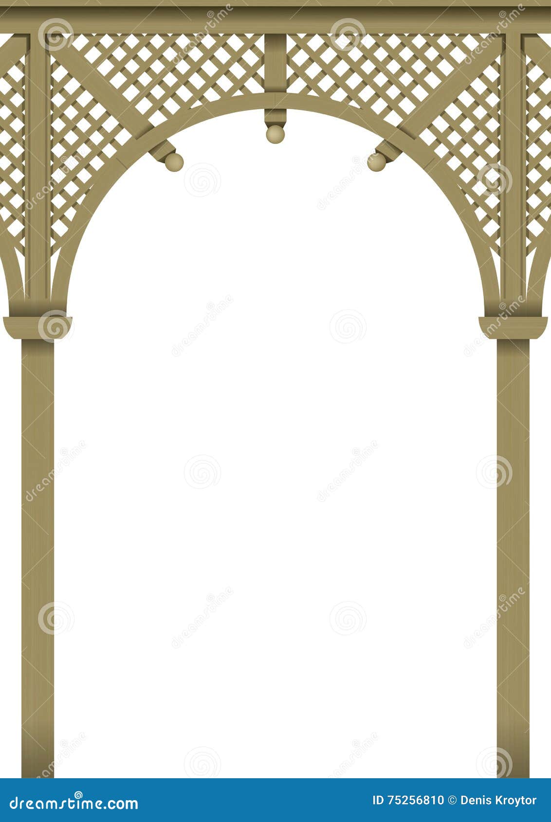 Wood delicate arch stock vector. Illustration of hotel - 75256810