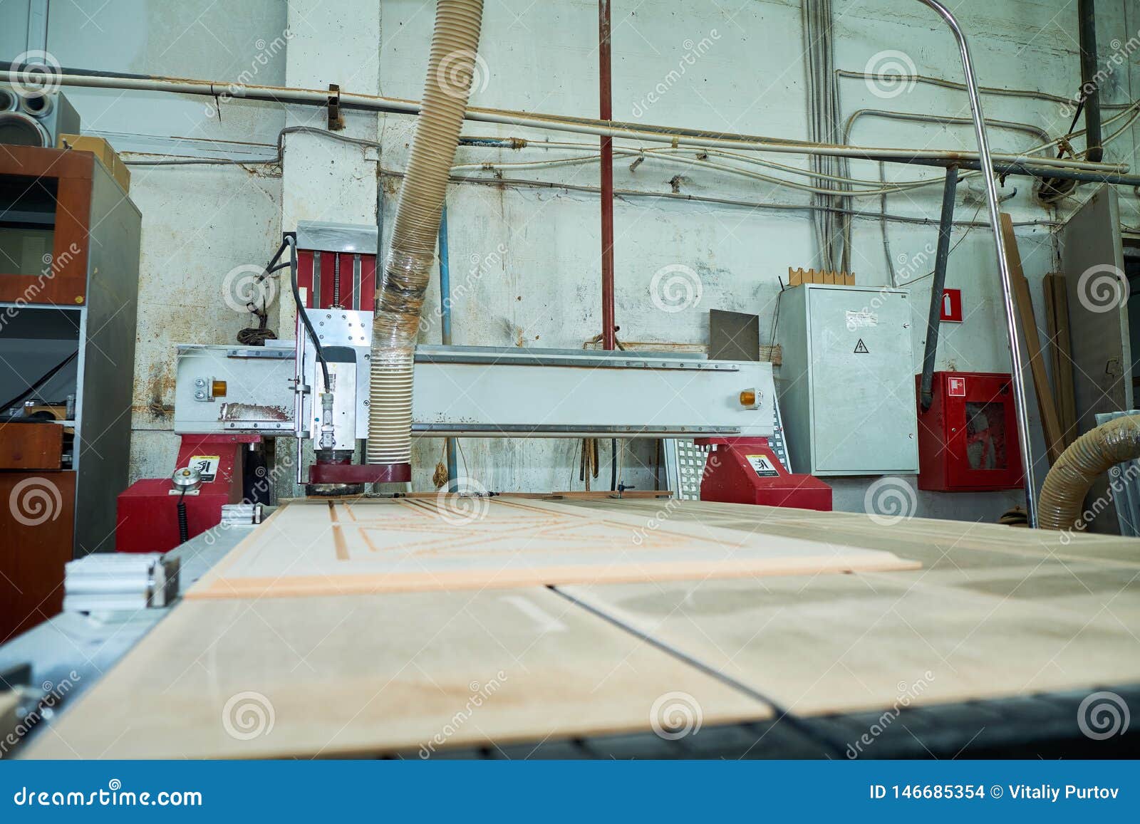 Wood Door Milling, Interior Doors Production Stock Photo Image of