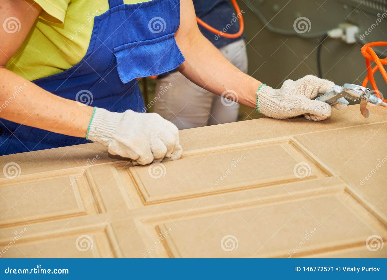 Wood Door Milling, Interior Doors Production Stock Image Image of
