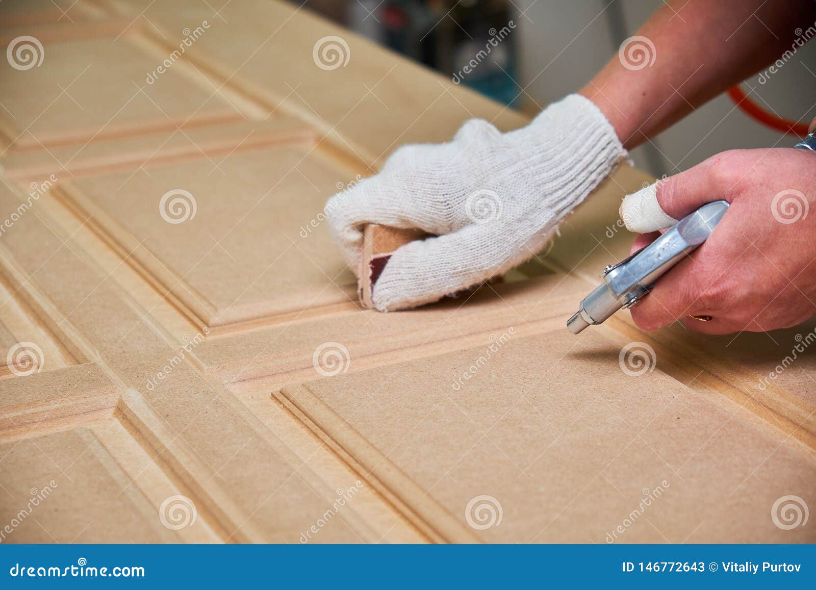 Wood Door Milling, Interior Doors Production Stock Image Image of