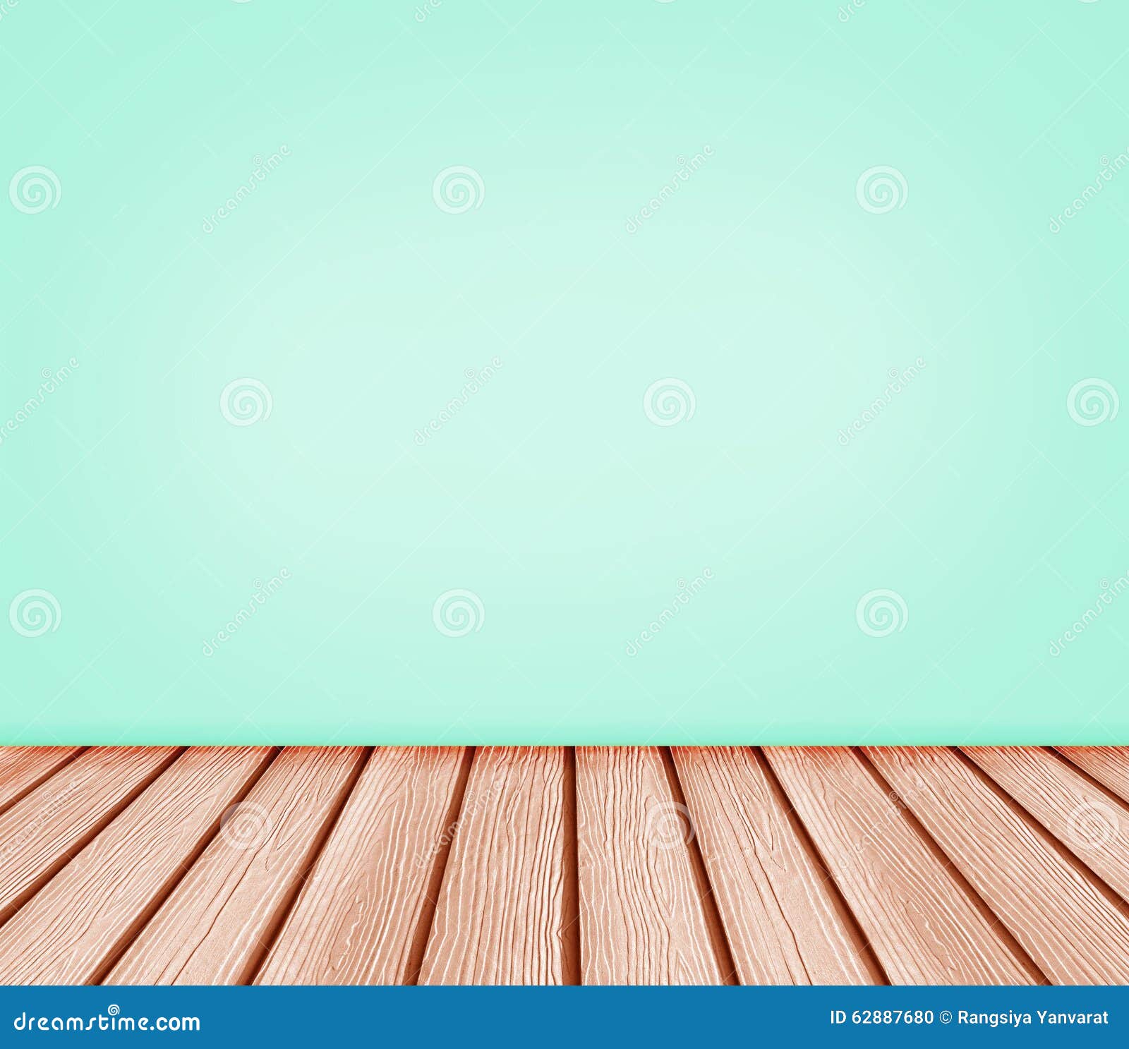 Wood Floor and Blue Green Wall Background Stock Photo Image of