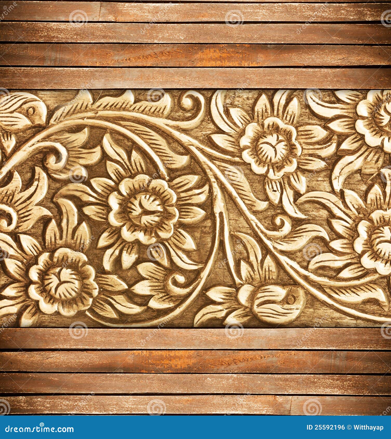 wood frame carve flower