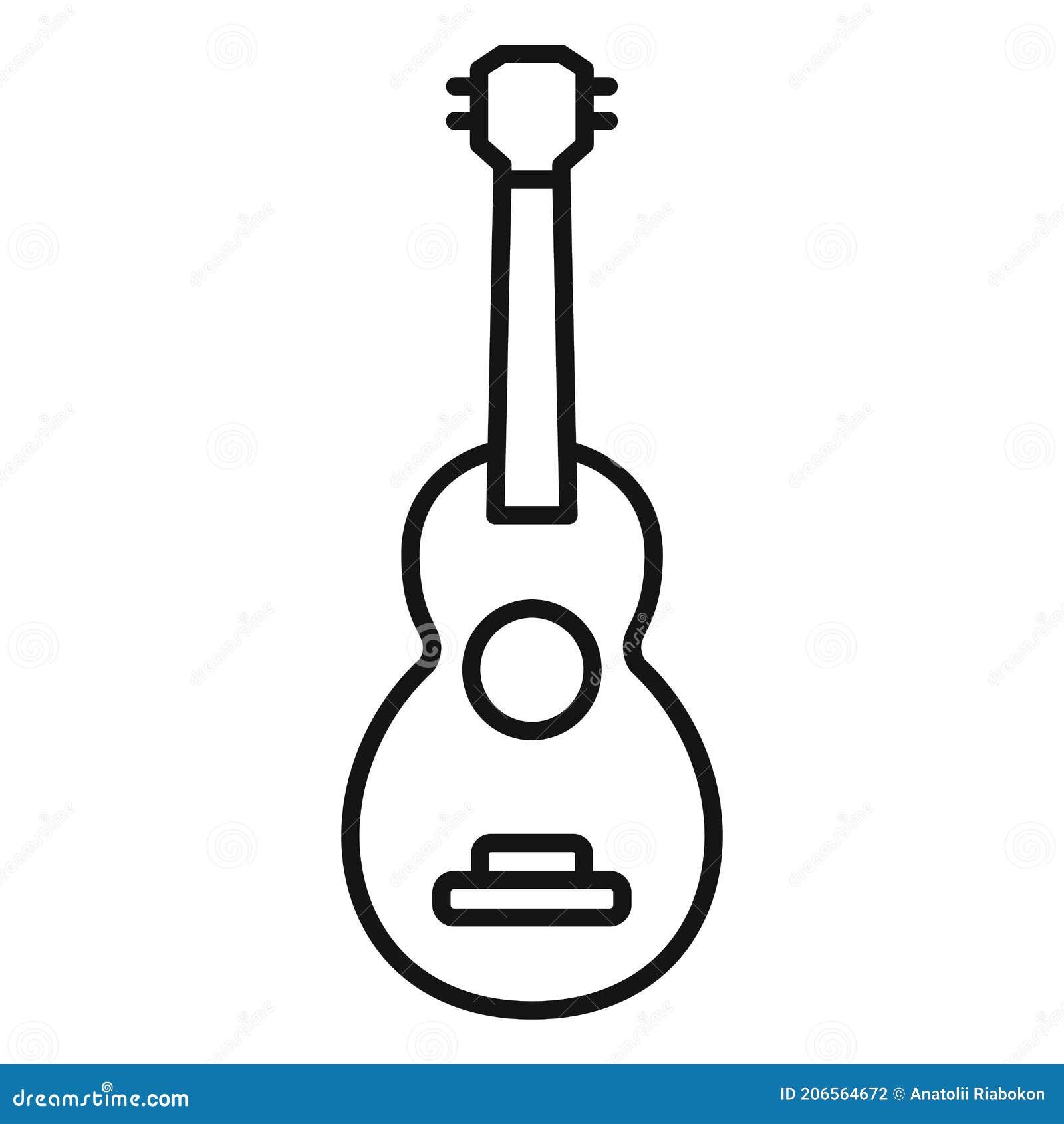 Wood Guitar Icon, Outline Style Stock Illustration - Illustration of ...