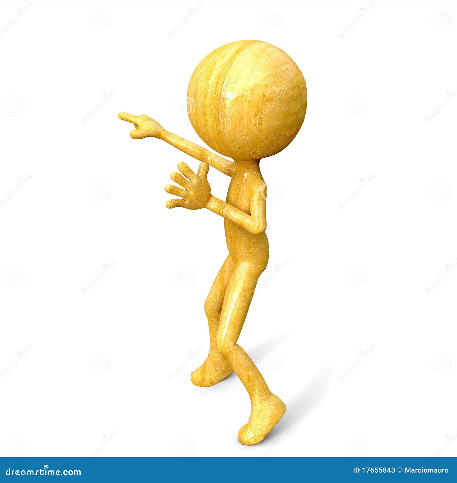 Wood guy pointing stock illustration. Illustration of cute 17655843