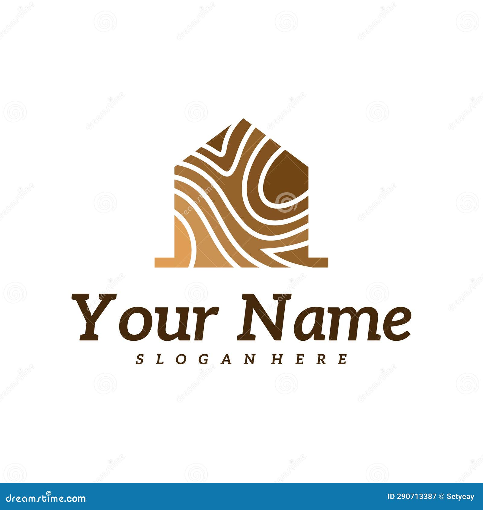 Wood House Logo Design Template. Creative Wood Logo Vector Illustration
