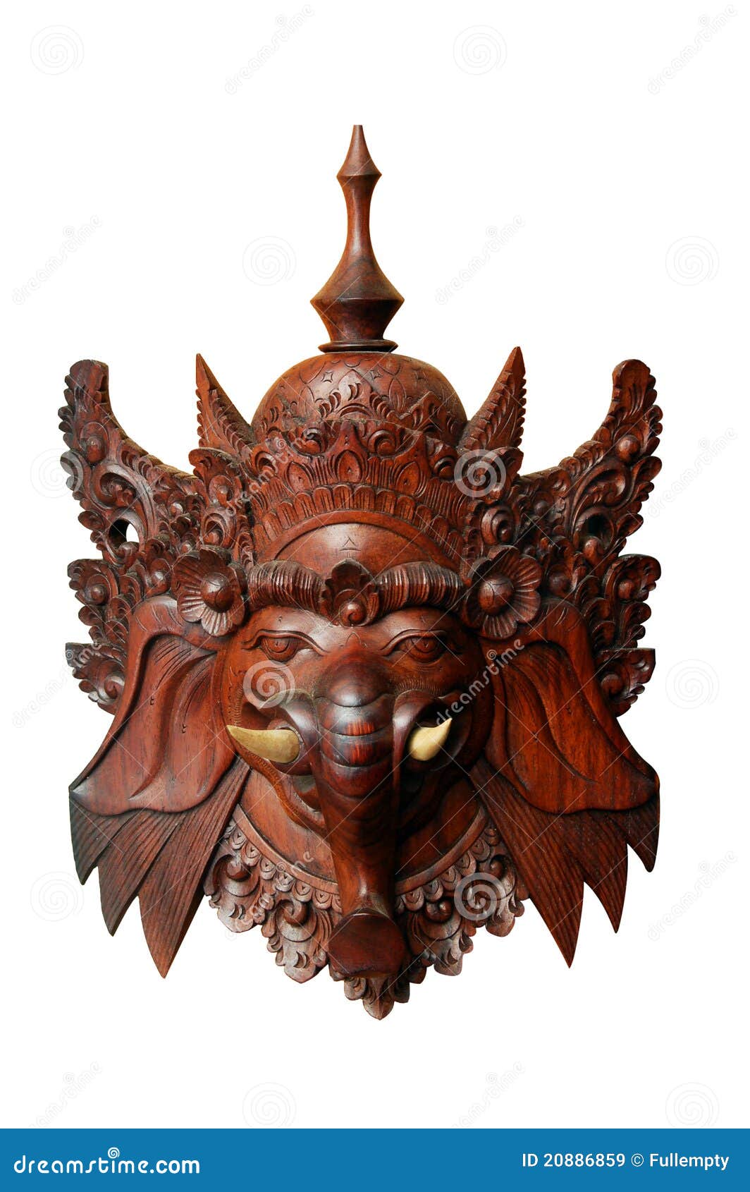Wood Indonesian Mask Ganesh Stock Image - Image of 