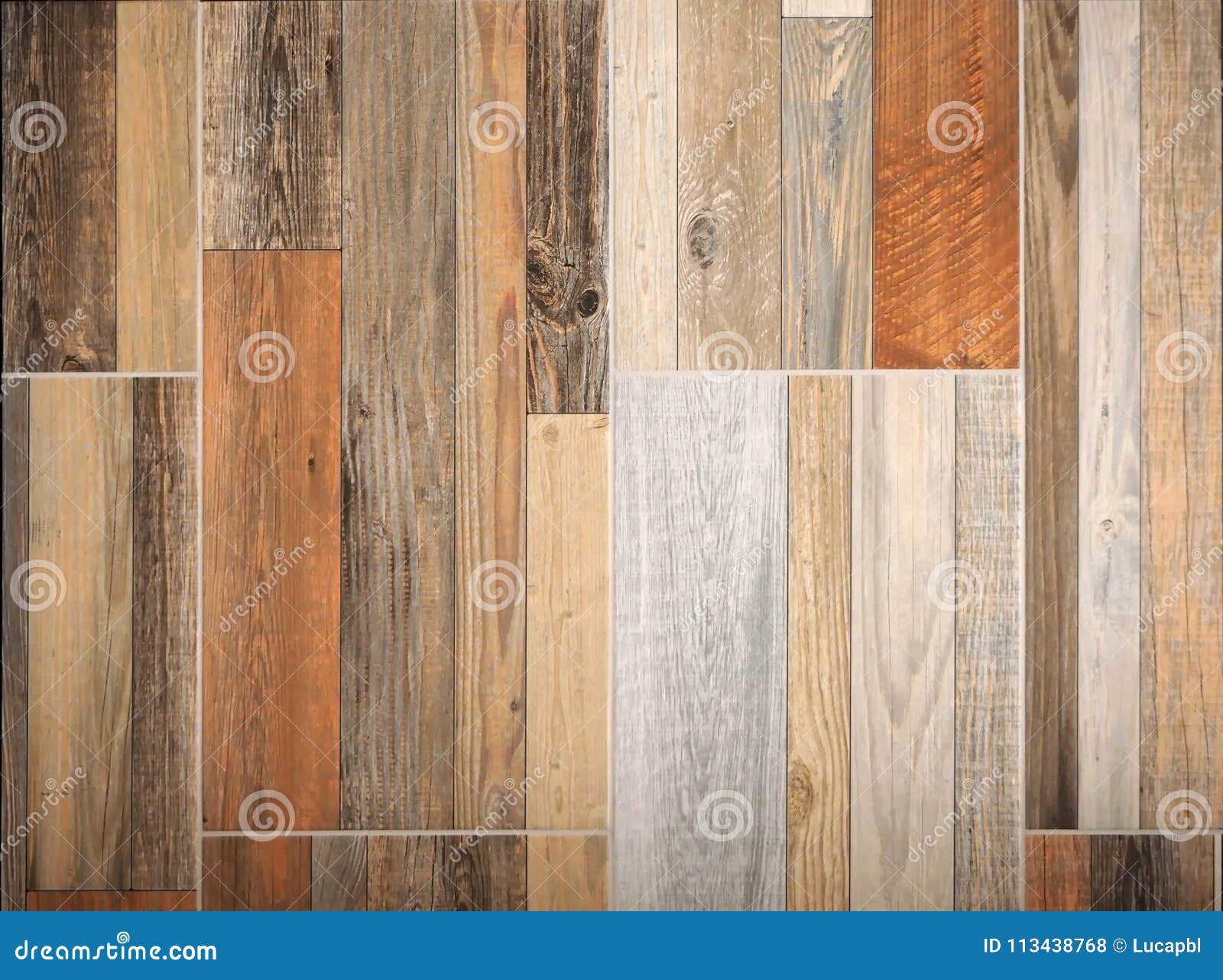 Wood Interior Wall Panel, with Laminates of Different Types, Sizes and Colors. Stock Photo