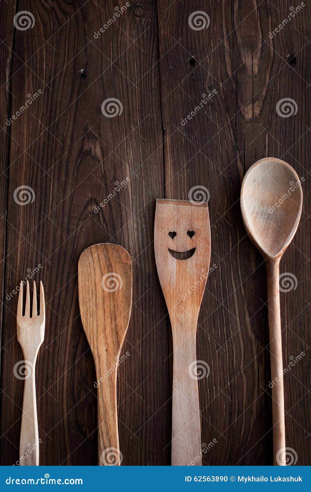 Wood Kitchen Utensils on Table Stock Photo Image of rustic, scoop