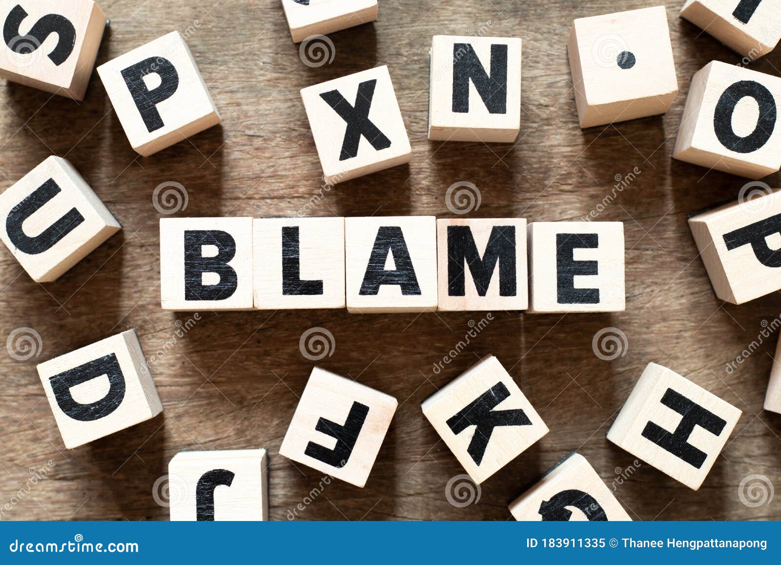 Wood Block in Word Blame on Wood Background with Another Alphabet Stock  Image - Image of victim, conflict: 183911335