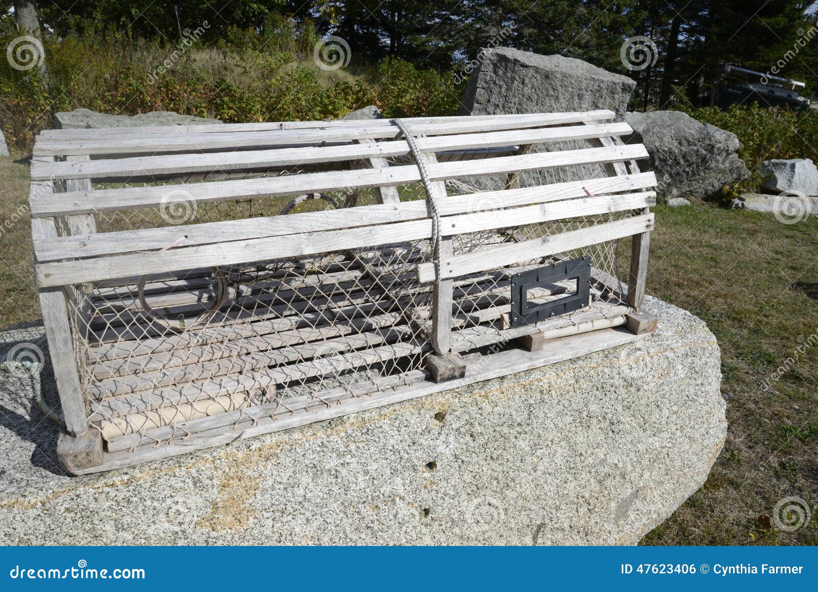 Wood lobster trap stock photo. Image of lobster, rock - 47623406