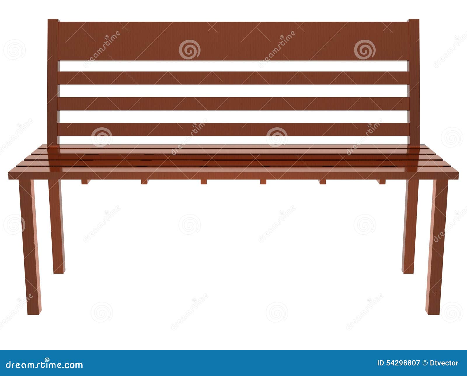 Wood Long Chair Stock Illustration - Image: 54298807