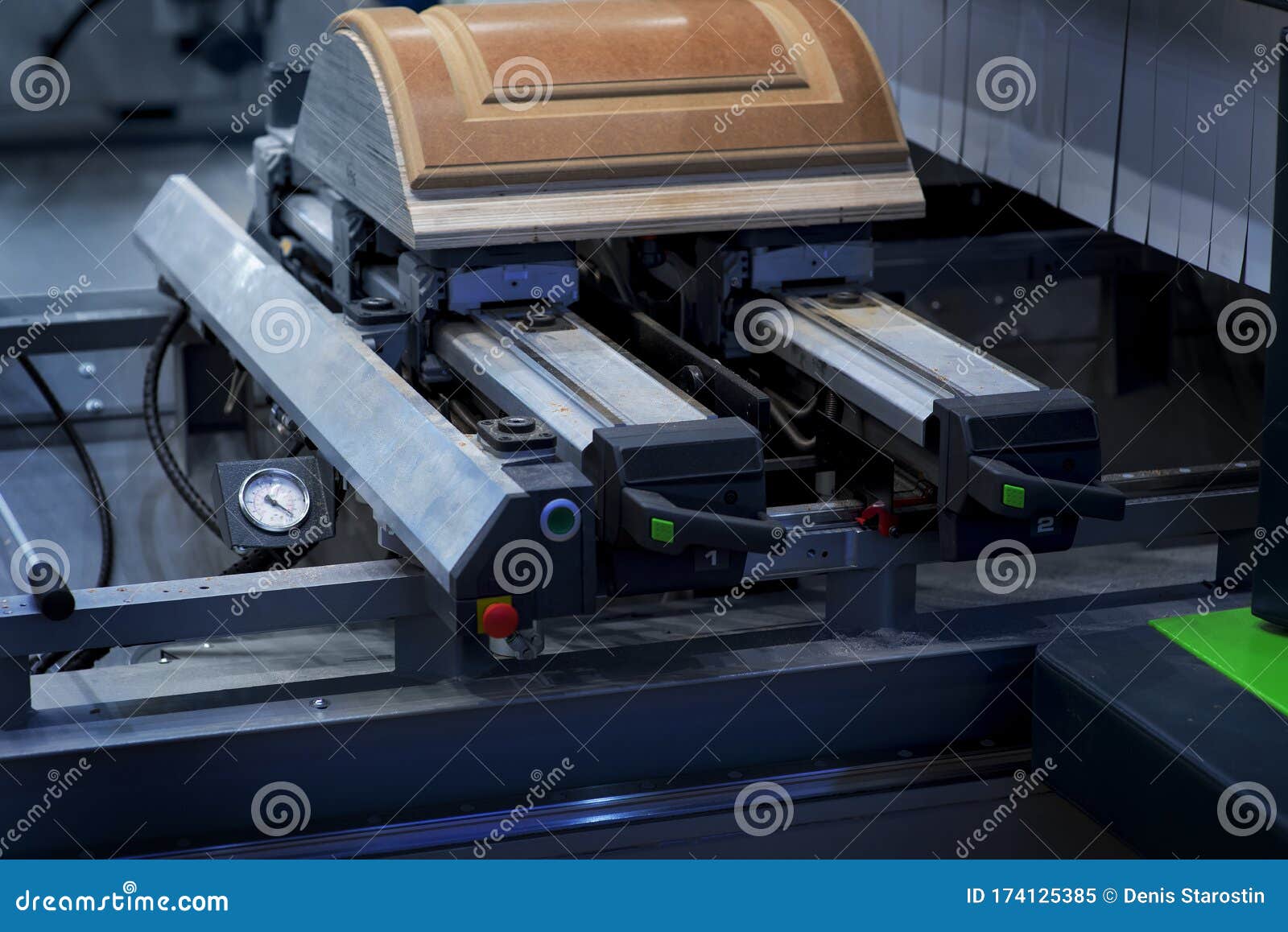 Wood Milling Machine in Action Close Up Process Stock Image Image of