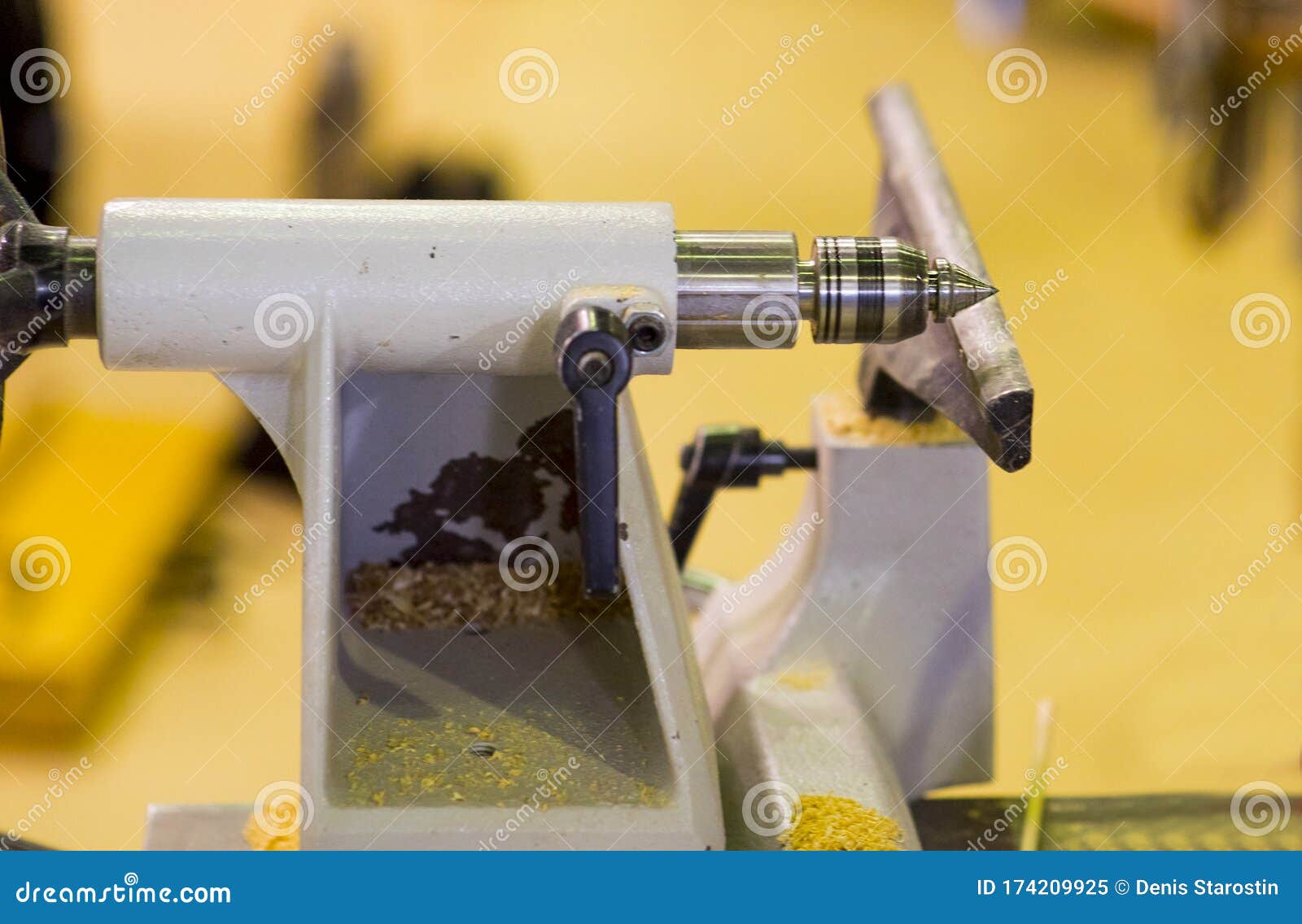 Wood Milling Machine in Action Close Up Process Stock Image Image of
