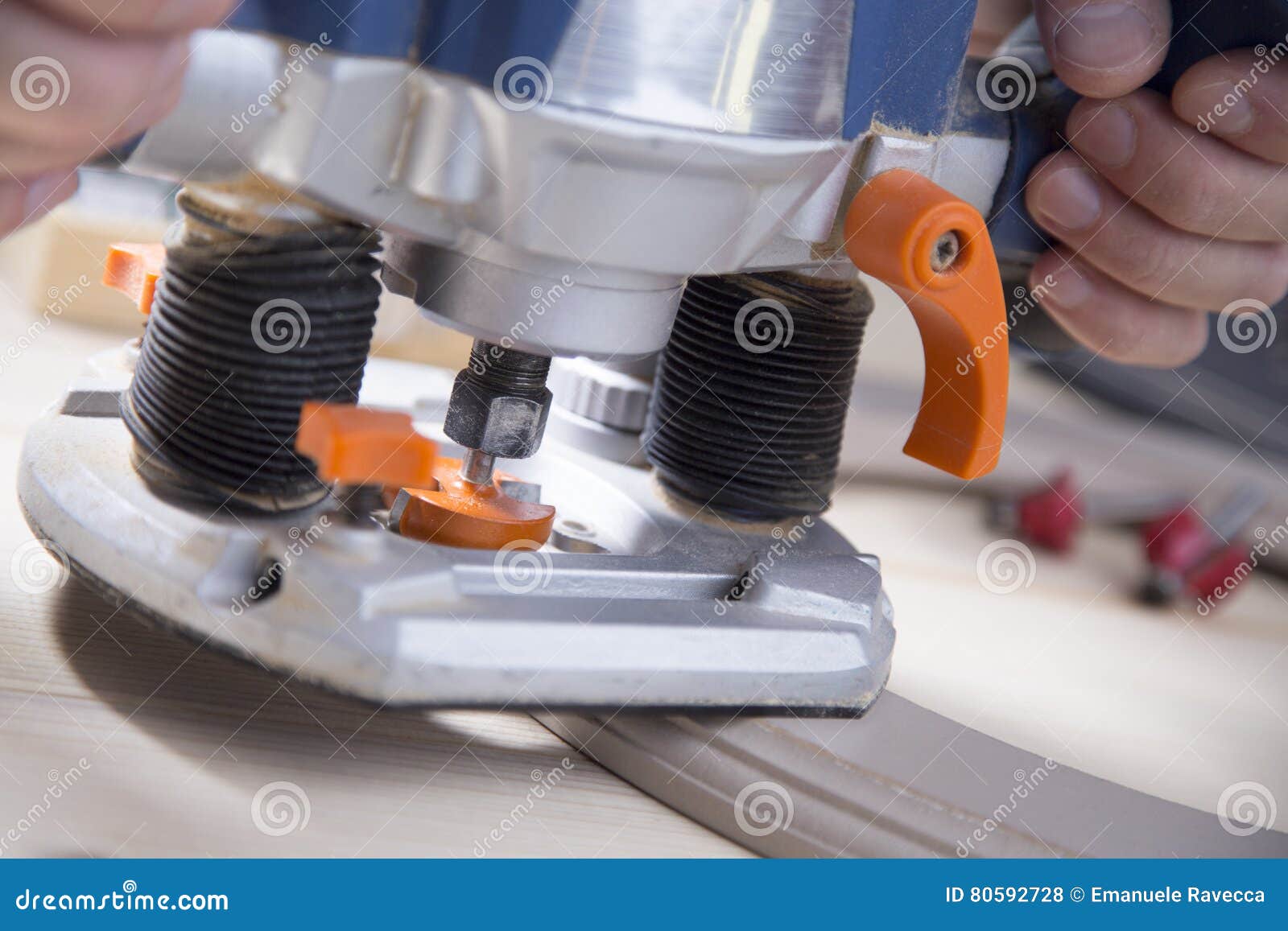 Wood Milling Machine Whit Cutters Stock Photo Image of people, drill